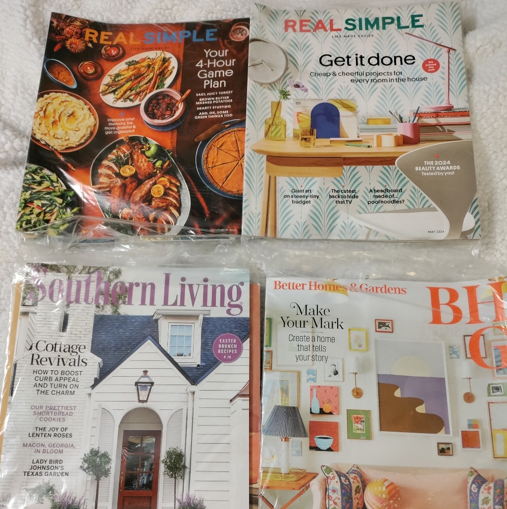 Magazine Bundle - 4  Real Simple Magazines PLUS 3 Extra Southern Living Magazine